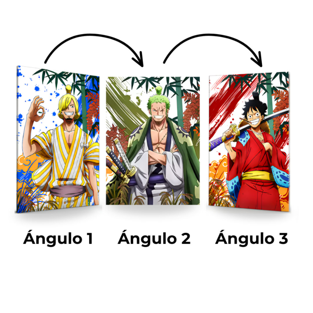 Póster 3D Lenticular One Piece - Luffy, Zoro, Sanji