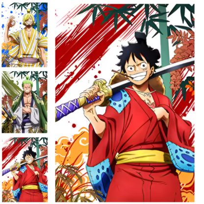 Póster 3D Lenticular One Piece - Luffy, Zoro, Sanji